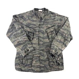 Vintage Rothco BDU Jacket Men's Medium Tiger Stripe Camo Ripstop Slant Pocket